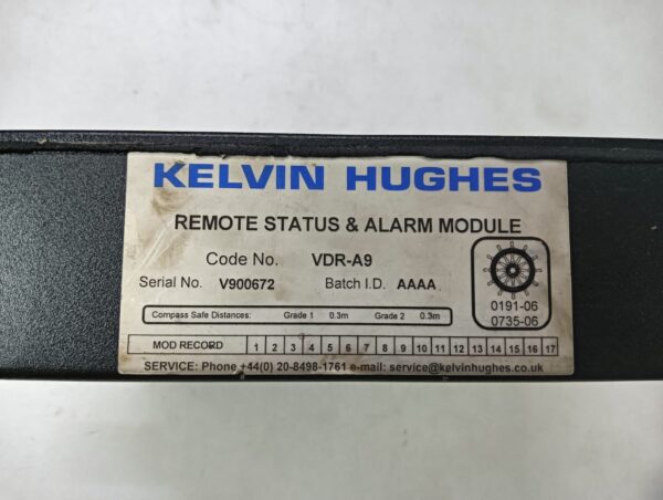 Kelvin Hughes Vdr-A9 Remote Status & Alarm Module Serial No:v900672 - Image 8
