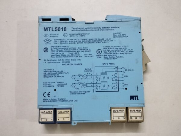 Mtl Mtl5018 Two-Channel Switch/Proximity Detector Interface - Image 3