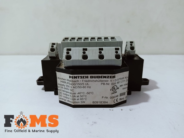 Pintsch Bubenzer Hwr-Pe400/150/5 Ul Half Way Rectifier